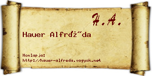 Hauer Alfréda névjegykártya
